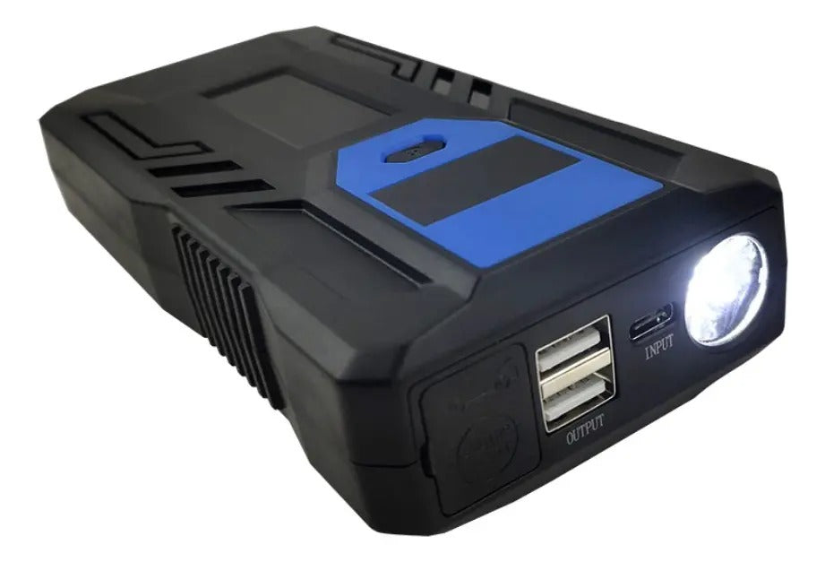 Arrancador de Batería Portátil 4 en 1 | Enciende tu Carro en Segundos + Power Bank + Linterna LED