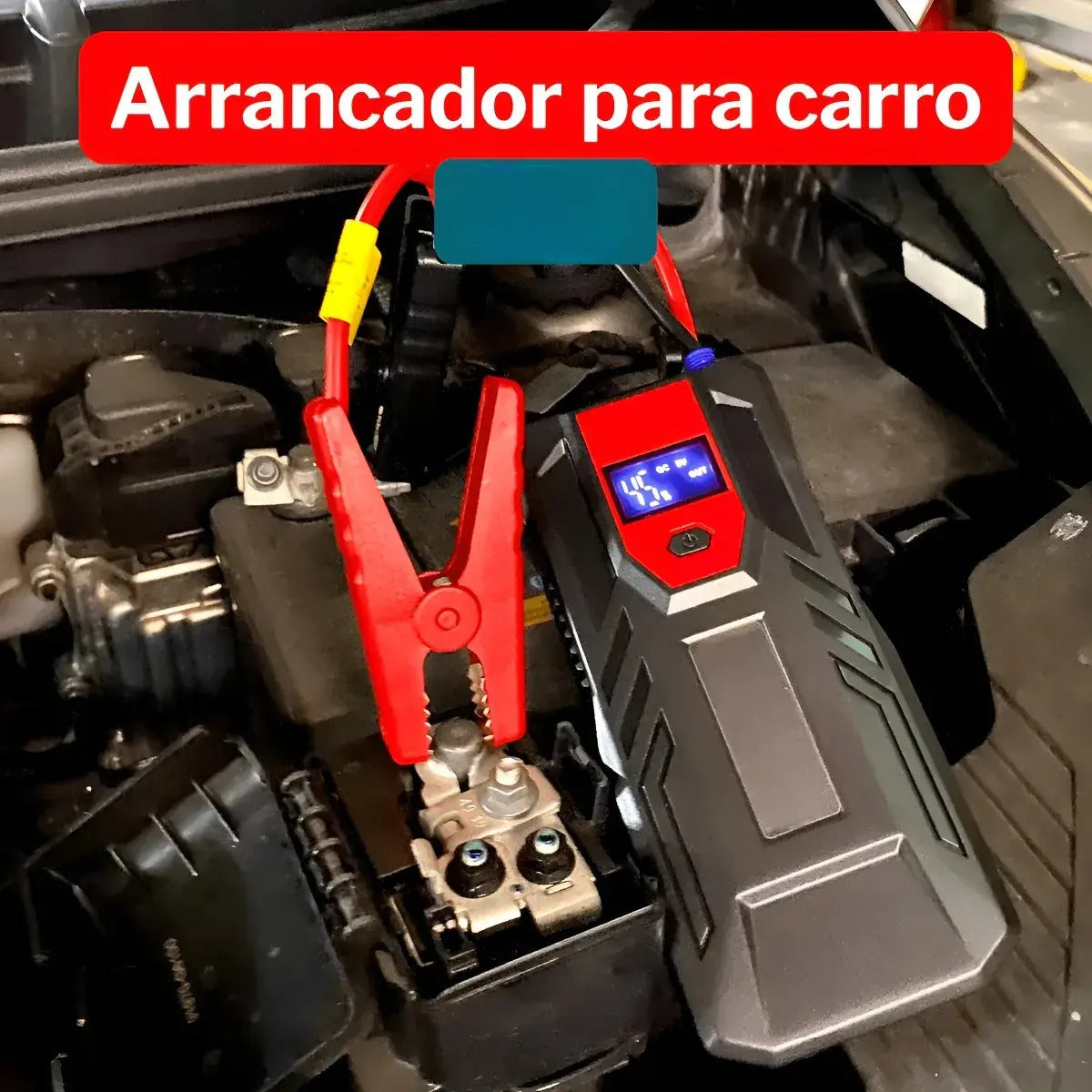 Arrancador de Batería Portátil 4 en 1 | Enciende tu Carro en Segundos + Power Bank + Linterna LED